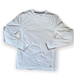 Nautica Mens Long Sleeve Gray Tee SZ M